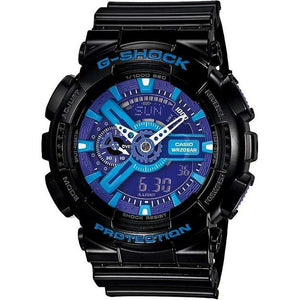 ROOK JAPAN:CASIO G-SHOCK DAY-DATE BLACK RUBBER STRAP BLUE/PURPLE DIAL MEN WATCH GA-110HC-1AJF,JDM Watch,Casio G-Shock