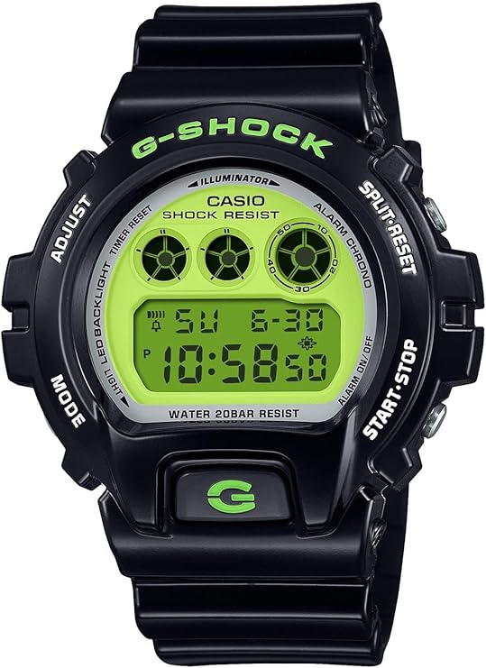 CASIO G-SHOCK CRAZY COLORS 2024 DIGITAL DIAL BLACK & LIME GREEN MEN WATCH DW-6900RCS-1JF