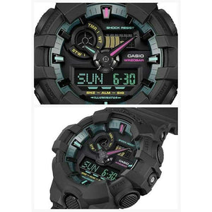 ROOK JAPAN:CASIO G-SHOCK MULTI FLUORESCENT COLOR SERIES BLACK RESIN STRAP MEN WATCH GA-700MF-1AJF,JDM Watch,Casio G-Shock