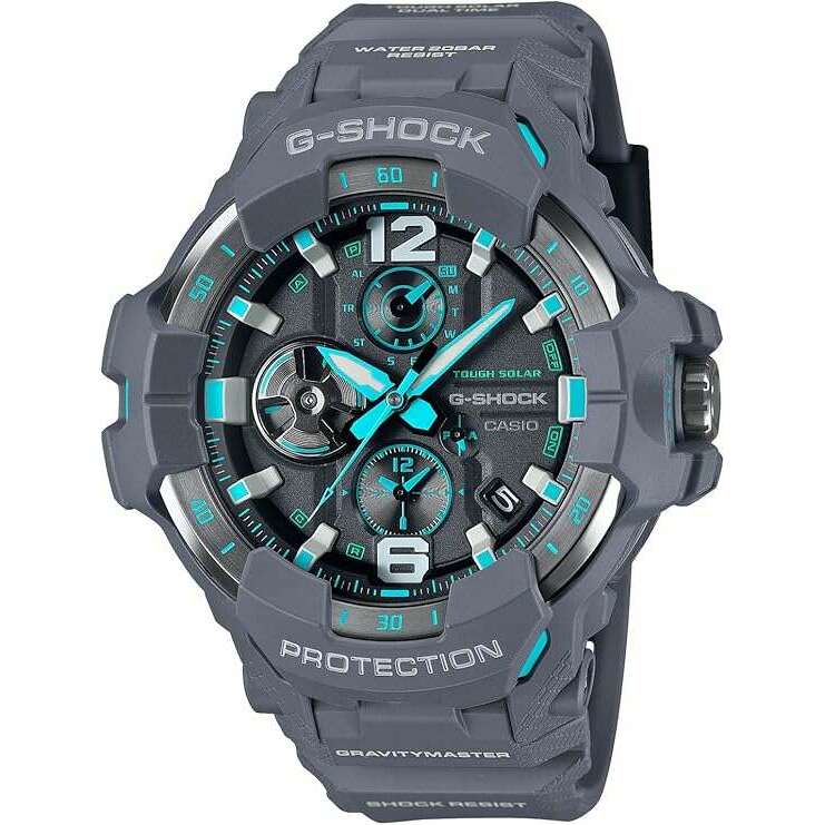 ROOK JAPAN:CASIO G-SHOCK GRAVITYMASTER BLUETOOTH SOLAR ANALOG GREY & BLUE MEN WATCH GR-B300-8A2JF,JDM Watch,Casio G-Shock