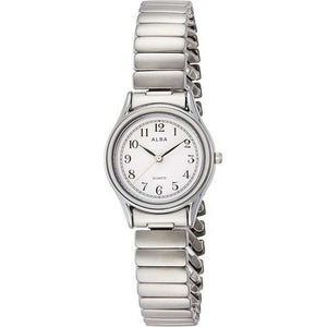 ROOK JAPAN:ALBA ANALOG HARDLEX SILVER STRAP WHITE DIAL LADIES WATCH AQHK439,Fashion Watch,ALBA