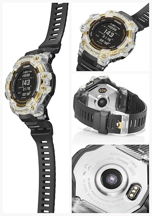 CASIO G-SHOCK G-SQUAD BLACK & GOLD DIGITAL MEN WATCH GBD-H1000-1A9JR