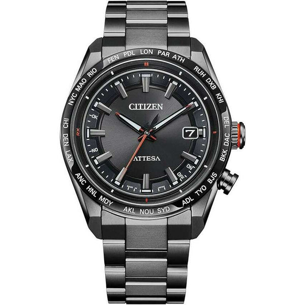 CITIZEN ATTESA BLACK ECO DRIVE RADIO SOLAR MEN WATCH CB0286-61E - ROOK JAPAN