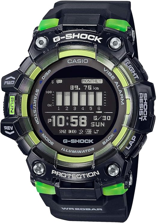 CASIO G-SHOCK G-SQUAD BLUETOOTH BLACK & YELLOW DIGITAL MEN WATCH GBD-100SM-1JF