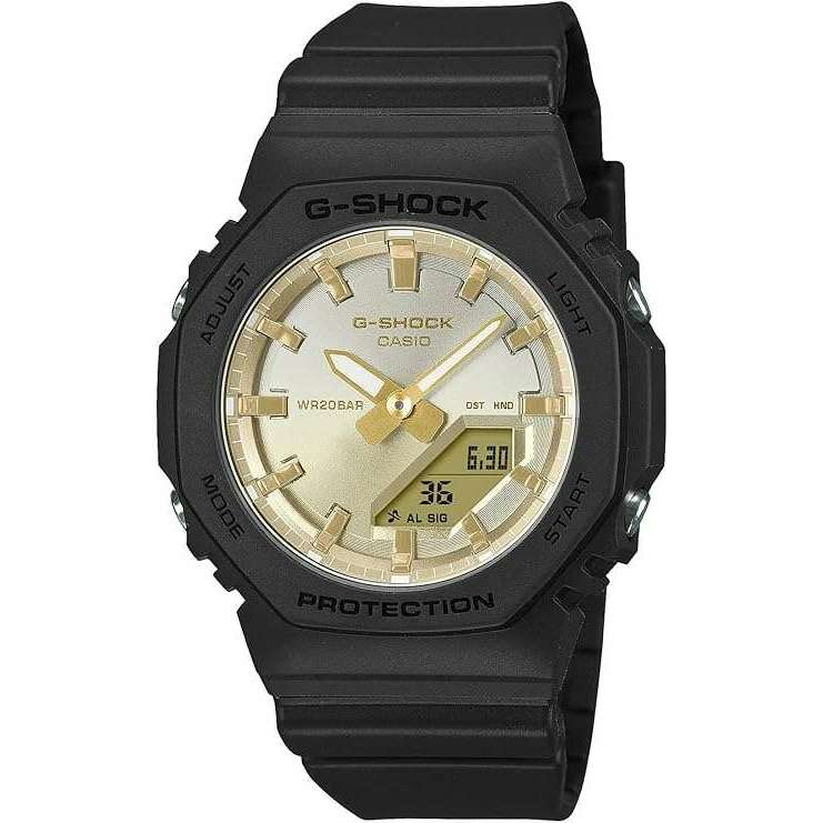 ROOK JAPAN:CASIO G-SHOCK ANALOG DIGITAL BLACK & GOLD LADIES WATCH GMA-P2100SG-1AJF,JDM Watch,Casio G-Shock