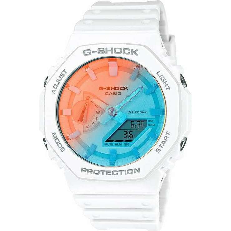 ROOK JAPAN:CASIO G-SHOCK BEACH TIME LAPSE SERIES WHITE STRAP MEN WATCH GA-2100TL-7AJF,JDM Watch,Casio G-Shock