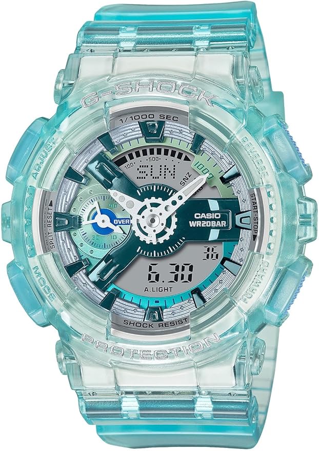 CASIO G-SHOCK WEB-EXCLUSIVE ANALOG DIGITAL BLUE GREEN LADIES WATCH GMA-S110VW-2AJF