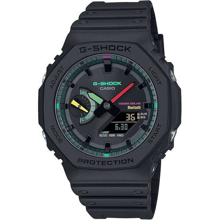 ROOK JAPAN:CASIO G-SHOCK MULTI FLUORESCENT COLOR SERIES BLUETOOTH BLACK MEN WATCH GA-B2100MF-1AJF,JDM Watch,Casio G-Shock