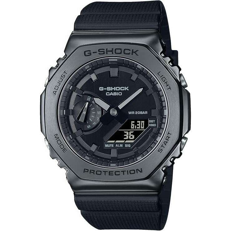 ROOK JAPAN:CASIO G-SHOCK METAL COVERED ANALOG DIGITAL DIAL ALL BLACK MEN WATCH GM-2100BB-1AJF,JDM Watch,Casio G-Shock