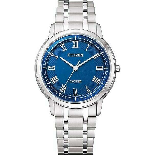 ROOK JAPAN:CITIZEN EXCEED ANALOG THIN MODEL TITANIUM SILVER STRAP BLUE DIAL MEN WATCH AR4000-63L,JDM Watch,Citizen Exceed