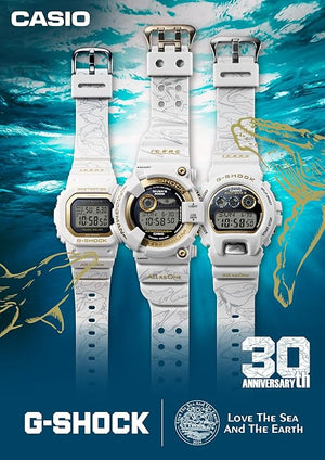 CASIO G-SHOCK LOVE THE SEA AND THE EARTH ICERC JAPAN WHITE & GOLD DIGITAL LADIES WATCH GMD-W5601K-7JR