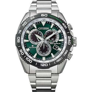 ROOK JAPAN:CITIZEN PROMASTER LAND SERIES ECO-DRIVE RADIO DIRECT FLIGHT GREEN DIAL MEN WATCH CB5034-91W,JDM Watch,Citizen Promaster