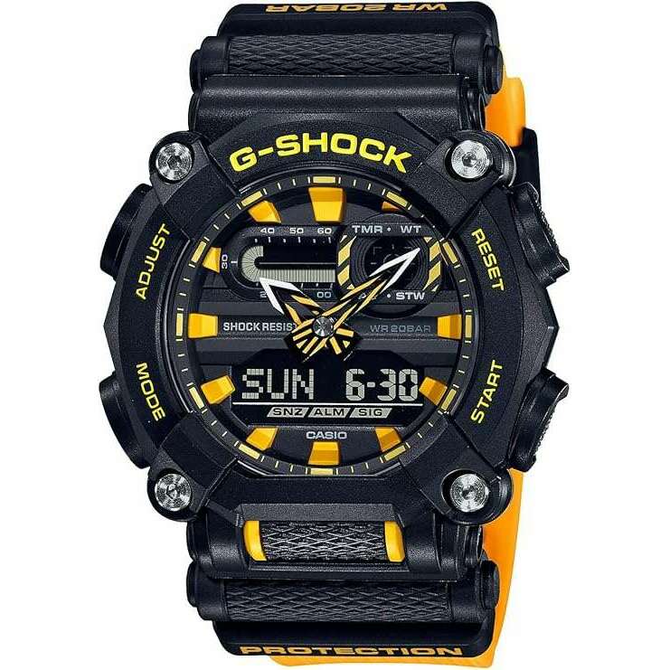 ROOK JAPAN:CASIO G-SHOCK BLACK & YELLOW ANALOG DIGITAL MEN WATCH GA-900A-1A9JF,JDM Watch,Casio G-Shock