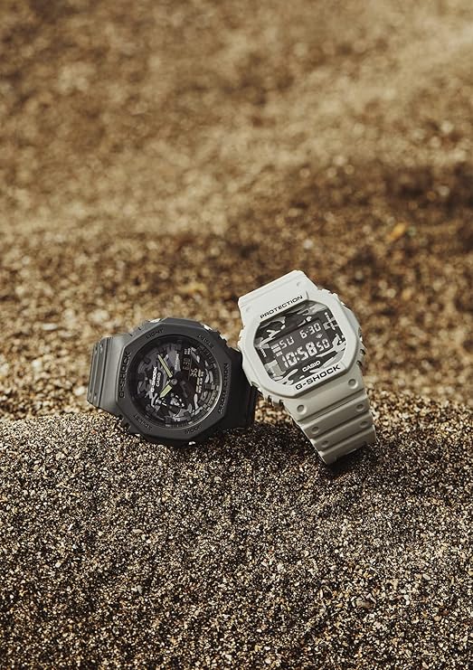 CASIO G-SHOCK DIAL CAMO UTILITY GREY ANALOG DIGITAL MEN WATCH GA-2100CA-8AJF