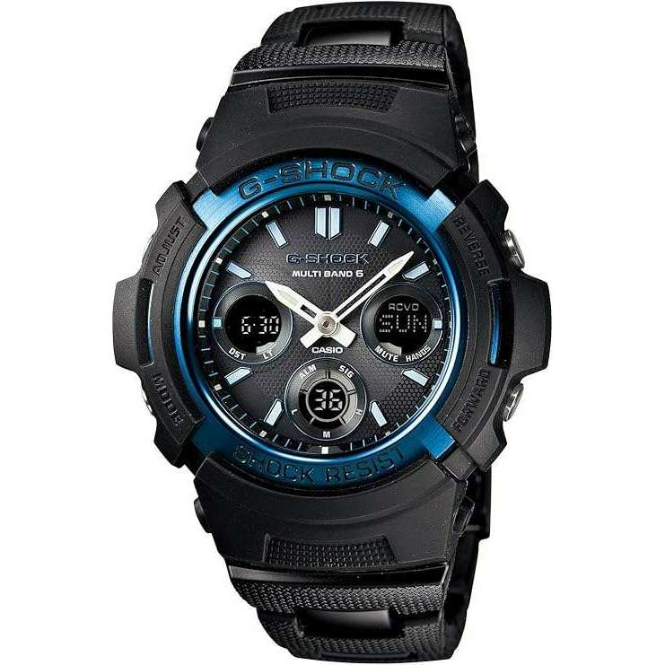 ROOK JAPAN:CASIO G-SHOCK RADIO SOLAR DAY-DATE ANALOG DIGITAL DIAL BLACK & BLUE MEN WATCH AWG-M100BC-2AJF,JDM Watch,Casio G-Shock