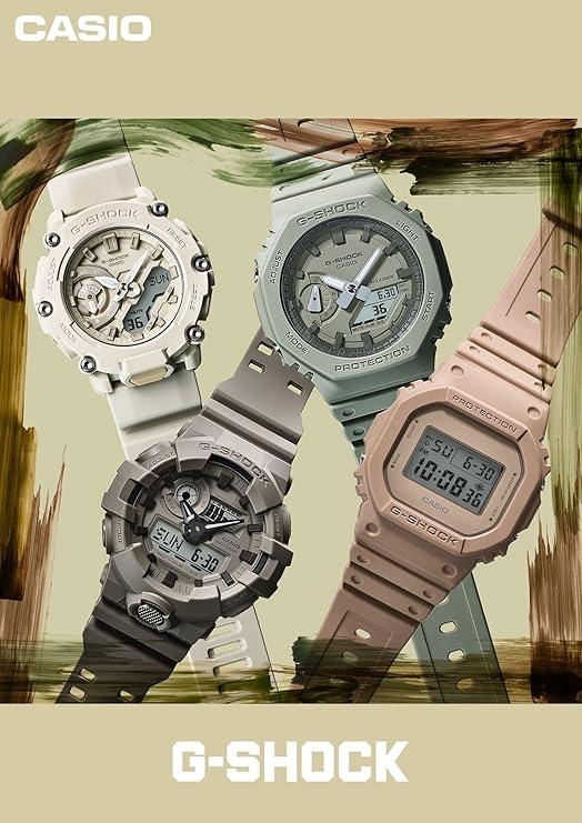 CASIO G-SHOCK NATURAL COLOR SERIES LIMITED MODEL DAY-DATE KHAKI MEN WATCH GA-2100NC-3AJF