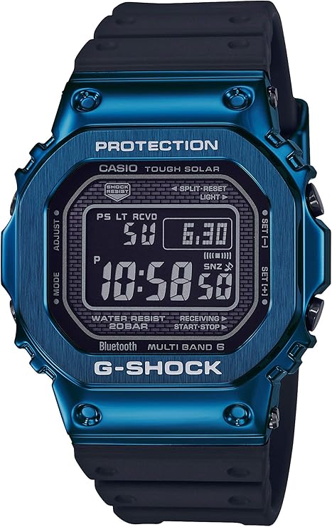 CASIO G-SHOCK BLUETOOTH RADIO SOLAR DIGITAL BLACK & BLUE MEN WATCH GMW-B5000G-2JF