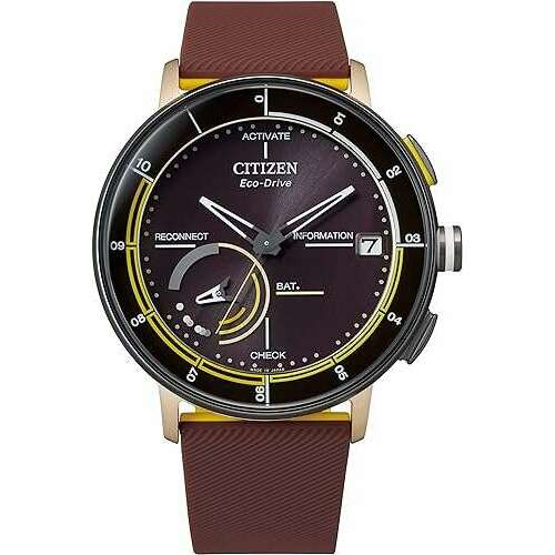 ROOK JAPAN:CITIZEN ECO-DRIVE RIIIVER ANALOG SOLAR BROWN RUBBER BAND BLACK DIAL MEN WATCH BZ7016-01X,JDM Watch,Citizen Eco-Drive Bluetooth