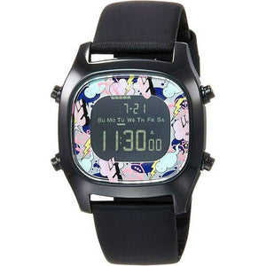 ROOK JAPAN:ALBA FUSION HARDLEX SQUARE DIGITAL DIAL BLACK LEATHER STRAP UNISEX WATCH AFSM701,Fashion Watch,ALBA