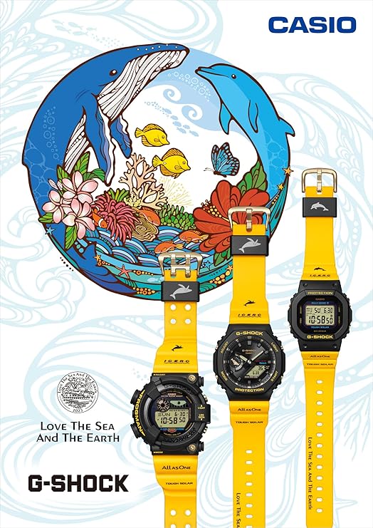 CASIO G-SHOCK LOVE THE SEA AND THE EARTH ICERC JAPAN COLLAB SOLAR YELLOW MEN WATCH GA-B2100K-9AJR