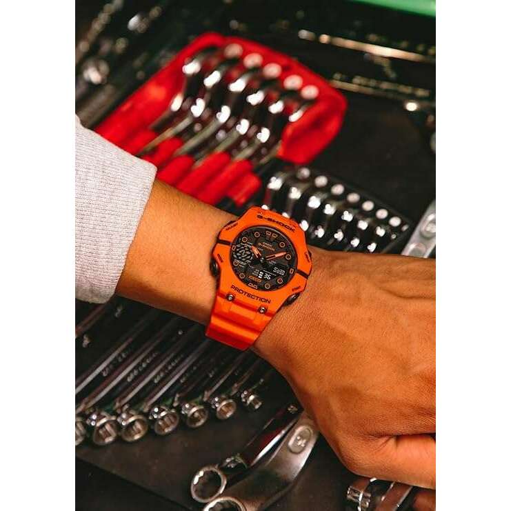 ROOK JAPAN:CASIO G-SHOCK BLUETOOTH DAY-DATE ANALOG DIGITAL DIAL ORANGE STRAP MEN WATCH GA-B001FL-4AJF,JDM Watch,Casio G-Shock