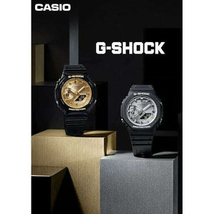 ROOK JAPAN:CASIO G-SHOCK DAY-DATE BLACK RUBBER STRAP SILVER DIAL MEN WATCH GA-2100SB-1AJF,JDM Watch,Casio G-Shock