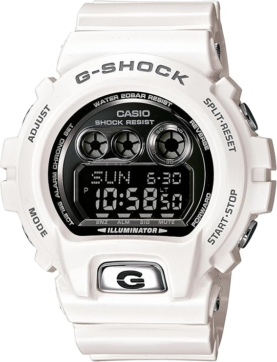 CASIO G-SHOCK DIGITAL BLACK DIAL WHITE RESIN STRAP MEN WATCH GD-X6900FB-7JF