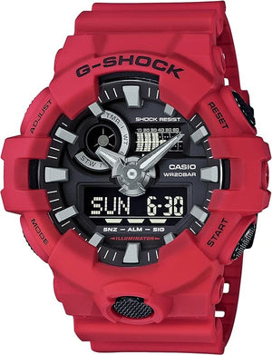 CASIO G-SHOCK ANALOG DIGITAL RED & BLACK MEN WATCH GA-700-4AJF