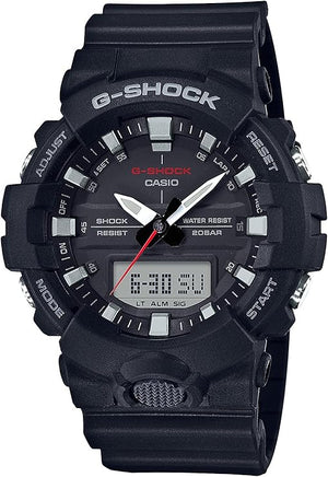 CASIO G-SHOCK DOUBLE LED DAY-DATE ANALOG DIGITAL BLACK MEN WATCH GA-800-1AJF