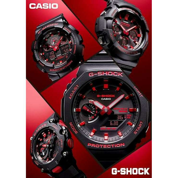 ROOK JAPAN:CASIO G-SHOCK DAY-DATE ANALOG DIGITAL BLACK & RED MEN WATCH GA-2200BNR-1AJF,JDM Watch,Casio G-Shock