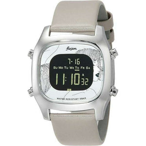 ROOK JAPAN:ALBA FUSION HARDLEX DIGITAL BEIGE LEATHER STRAP SQUARE UNISEX WATCH AFSM703,Fashion Watch,ALBA