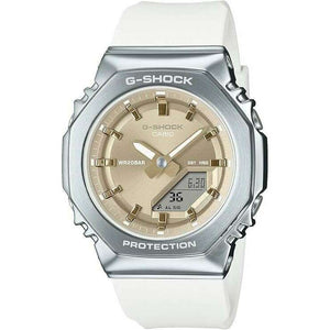 ROOK JAPAN:CASIO G-SHOCK METAL COVERED ANALOG DIGITAL WHITE & BEIGE LADIES WATCH GM-S2110-7A9JF,JDM Watch,Casio G-Shock