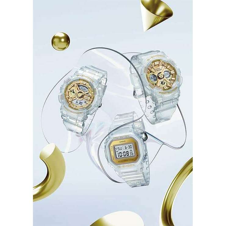 ROOK JAPAN:CASIO G-SHOCK MID-SIZE MODEL CLEAR SKELETON GOLD DIAL LADIES WATCH GMA-S110SG-7AJF,JDM Watch,Casio G-Shock