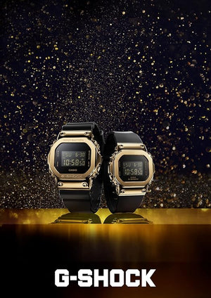 CASIO G-SHOCK METAL COVERED DAY-DATE DIGITAL BLACK & GOLD MEN WATCH GM-5600G-9JF