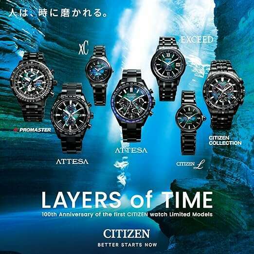 ROOK JAPAN:CITIZEN COLLECTION LAYERS OF TIME ECO DRIVE RADIO SOLAR BLACK MEN WATCH (2400 LIMITED) CB5878-56E,JDM Watch,Citizen Collection