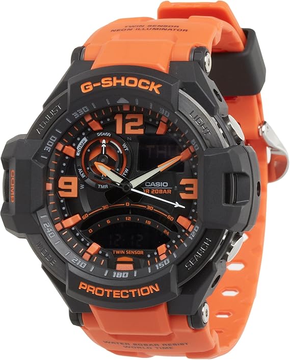 CASIO G-SHOCK SKY COCKPIT ANALOG DIGITAL ORANGE & BLACK MEN WATCH GA-1000-4A