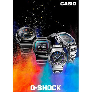 ROOK JAPAN:CASIO G-SHOCK FULL METAL ANALOG DIGITAL DIAL SILVER & PURPLE BLUE MEN WATCH GM-B2100PC-1AJF,JDM Watch,Casio G-Shock