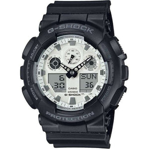 ROOK JAPAN:CASIO G-SHOCK BLACK AND BRILLIANT WHITE SERIES ANALOG DIGITAL DIAL MEN WATCH GA-100WD-1AJF,JDM Watch,Casio G-Shock