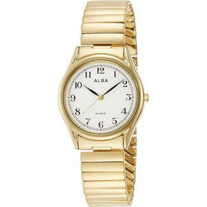 ROOK JAPAN:ALBA HARDLEX ANALOG GOLD STRAP WHITE DIAL MEN WATCH AQGK440,Fashion Watch,ALBA