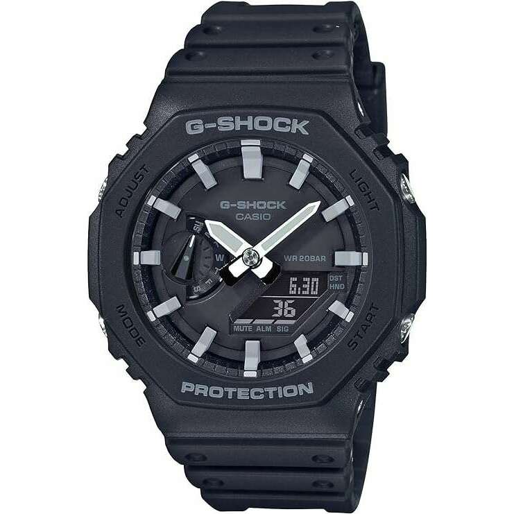 ROOK JAPAN:CASIO G-SHOCK CARBON CORE GUARD BLACK RUBBER STRAP WHITE HANDS MEN WATCH GA-2100-1AJF,JDM Watch,Casio G-Shock