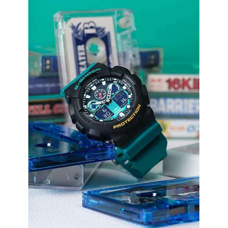 ROOK JAPAN:CASIO G-SHOCK WEB-EXCLUSIVE MODEL MIX TAPE SERIES GREEN MEN WATCH GA-100MT-1A3JF,JDM Watch,Casio G-Shock