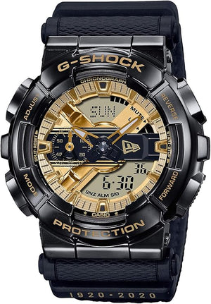 CASIO G-SHOCK NEW ERA 100TH ANNIVERSARY COLLAB BLACK & GOLD MEN WATCH GM-110NE-1AJR