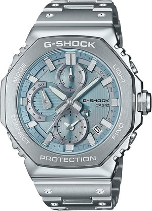 CASIO G-SHOCK FULL METAL CHRONOGRAPH BLUETOOTH SILVER & BLUE MEN WATCH GMC-B2100AD-2AJF