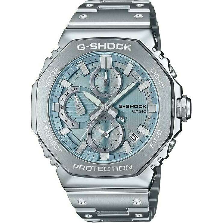 ROOK JAPAN:CASIO G-SHOCK FULL METAL CHRONOGRAPH BLUETOOTH SILVER & BLUE MEN WATCH GMC-B2100AD-2AJF,JDM Watch,Casio G-Shock