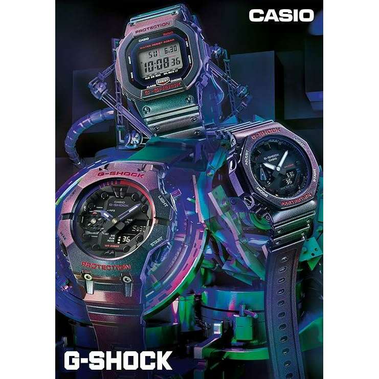 ROOK JAPAN:CASIO G-SHOCK BLUETOOTH ANALOG DIGITAL DIAL PURPLE & GREEN MEN WATCH GA-2100AH-6AJF,JDM Watch,Casio G-Shock