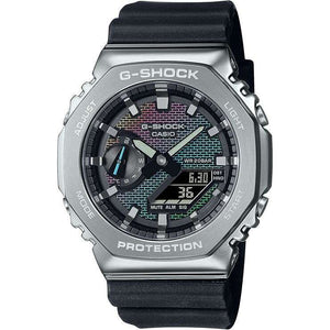 ROOK JAPAN:CASIO G-SHOCK METAL COVERED BLACK & SILVER MULTICOLORED DIAL MEN WATCH GM-2100RW-1AJF,JDM Watch,Casio G-Shock