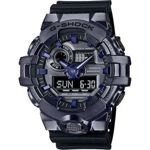 ROOK JAPAN:CASIO G-SHOCK METAL COVERED DAY-DATE BLACK & DARK PURPLE MEN WATCH GM-700P-6AJF,JDM Watch,Casio G-Shock