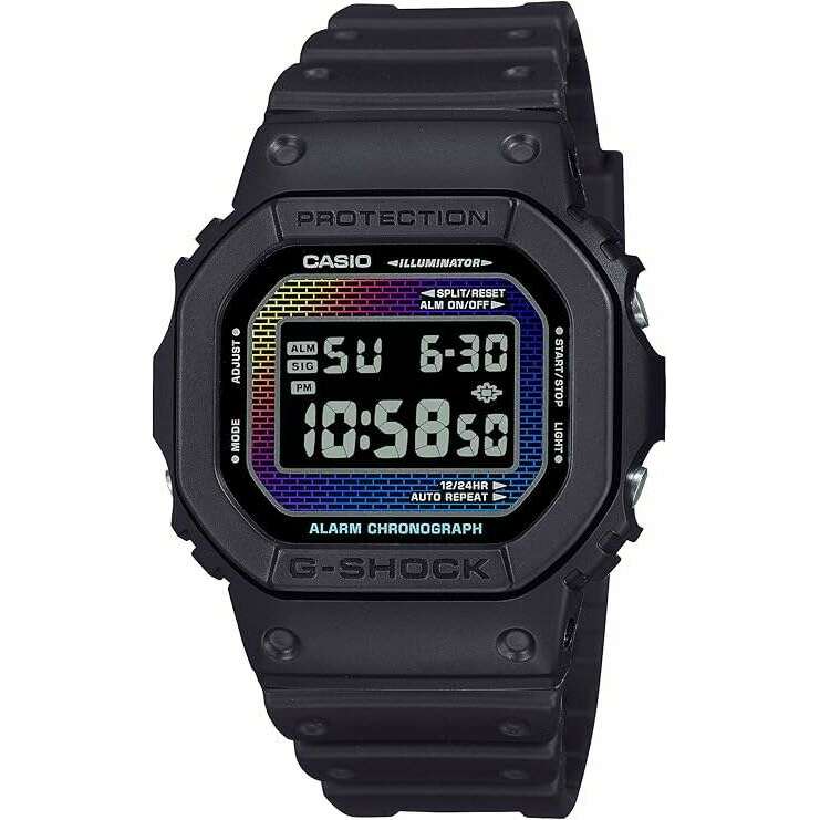 ROOK JAPAN:CASIO G-SHOCK BLACK STRAP MULTICOLORED DIAL DIGITAL MEN WATCH DW-5600RW-1JF,JDM Watch,Casio G-Shock