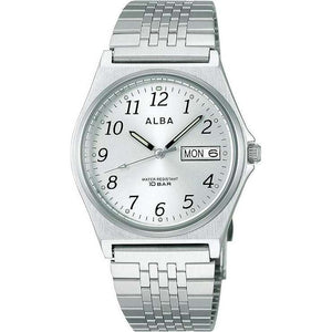 ROOK JAPAN:ALBA HARDLEX ANALOG DAY-DATE SILVER STRAP MEN WATCH AIGT004,Fashion Watch,ALBA