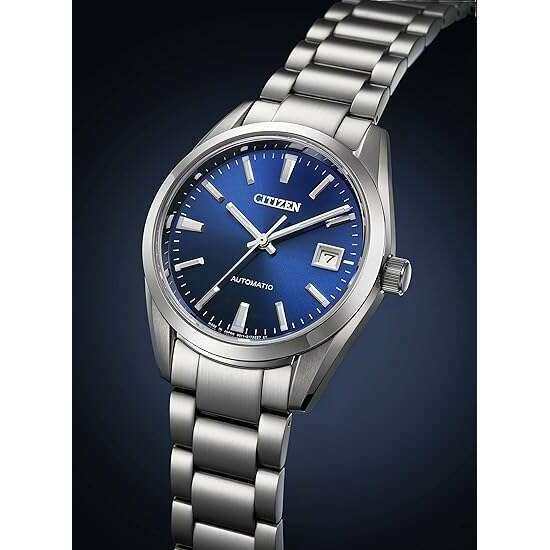 ROOK JAPAN:CITIZEN COLLECTION MECHANICAL AUTOMATIC SILVER STRAP BLUE DIAL MEN WATCH NB1050-59L,,Citizen Collection